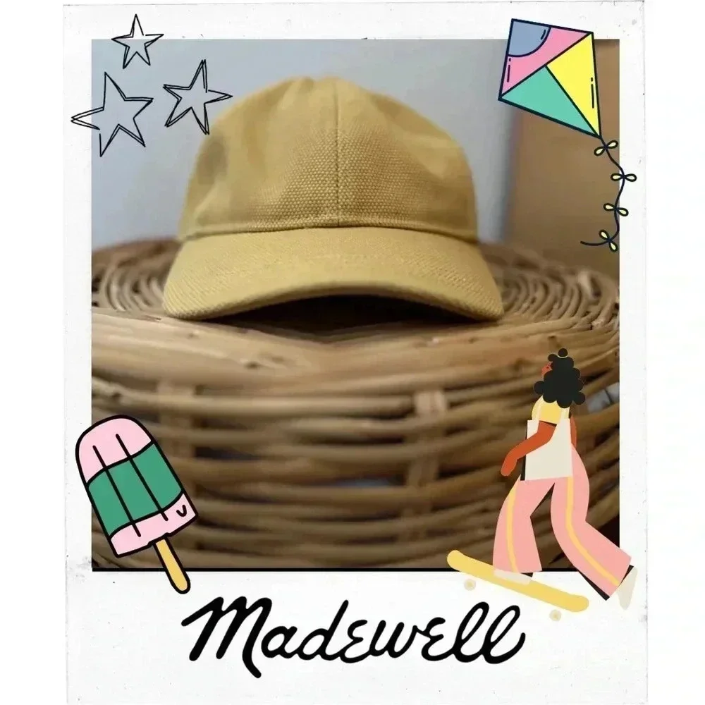 Madewell Yellow Mustard Tan Unisex Adjustable Cap Hat
